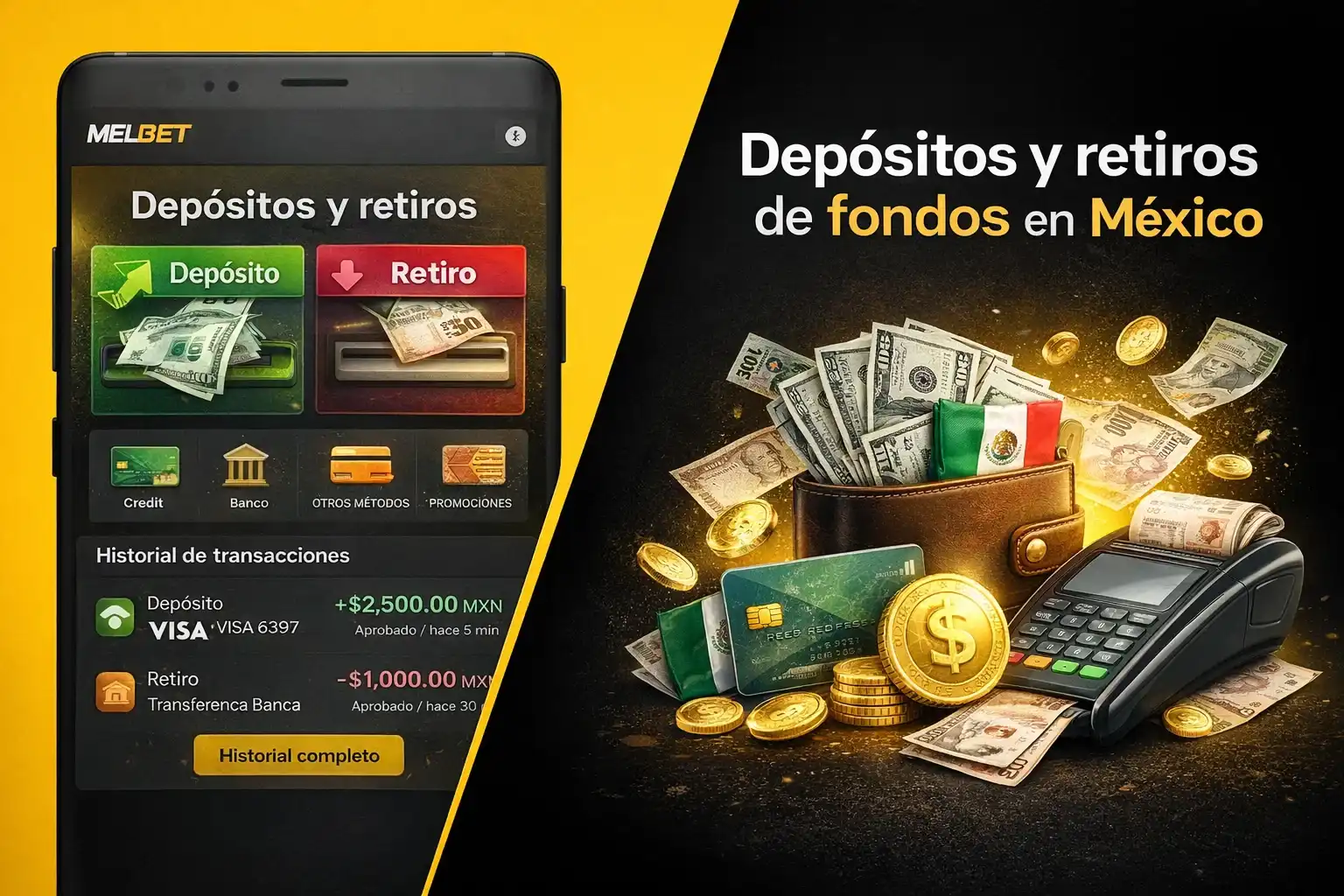 Gestión del dinero: depósitos y retiros